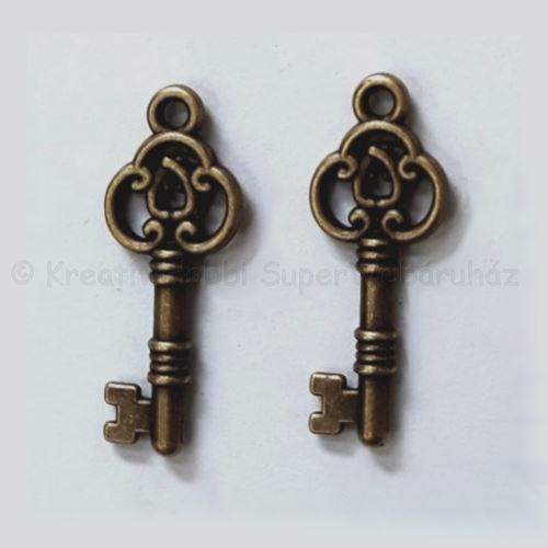 Fém díszítőelem - kulcs 2,5 x 0,8 cm, 2 db