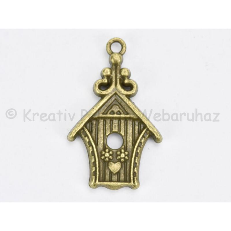 Fém díszítőelem - madáretető 1,8 x 2,9 cm