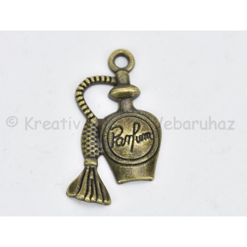 Fém díszítőelem - parfüm 1,6 x 2,8 cm