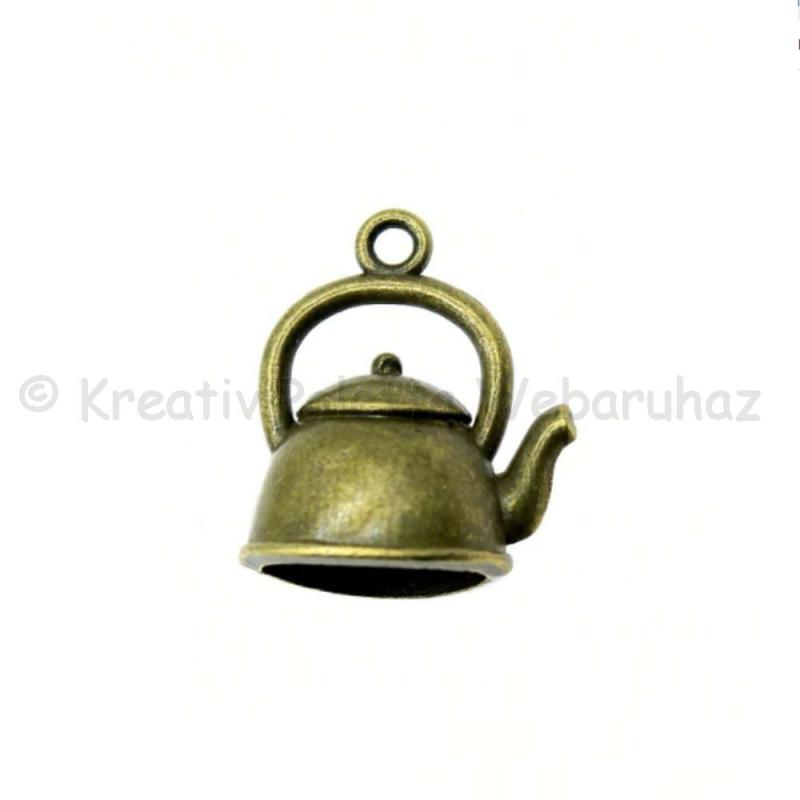 Fém díszítőelem - teáskanna 1,6 x 2 cm