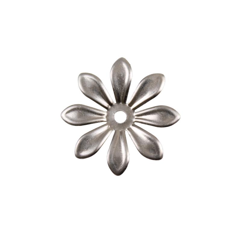 Fém díszítőelem - virág 2 cm