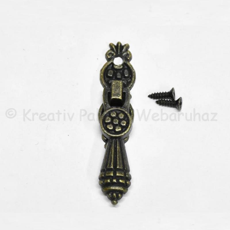 Fém fogantyú lógós   5,2 x 1 cm - bronz