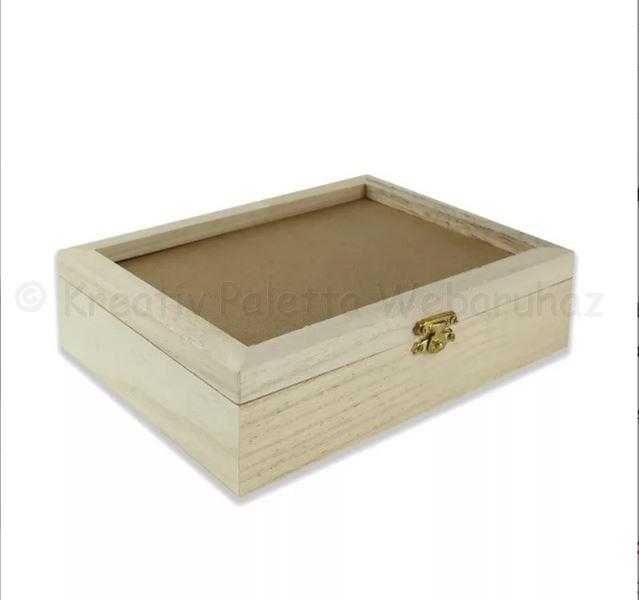 Fényképtartós fadoboz 21 x 16 x 5,5 cm