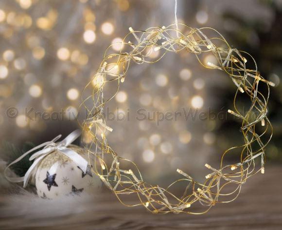 Fénykoszorú elemes, 30 cm 40 LED