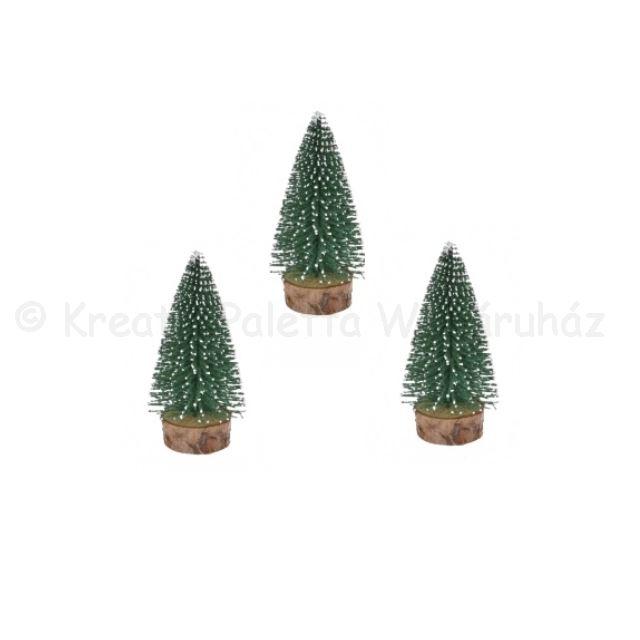 Fenyő dekoráció 5 cm 3 db - havas zöld