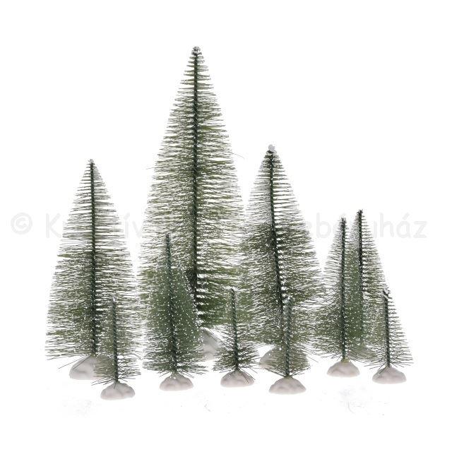 Fenyő dekoráció zöld, különböző méretek, 10 db