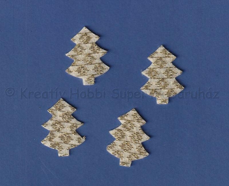 Fenyő filc dekoráció 4 cm,  4 db/cs