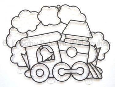 Fényvarázs ablakkép - gőzmozdony 16 x 12 cm