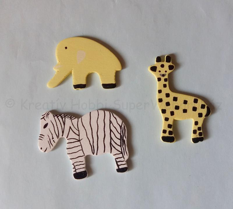 Festett fafigura - állatok 3 db