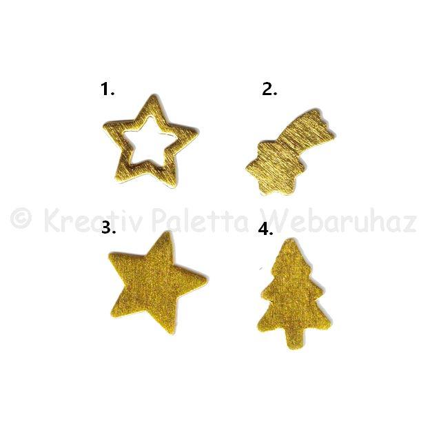 Festett fafigura - arany 3 cm, többféle