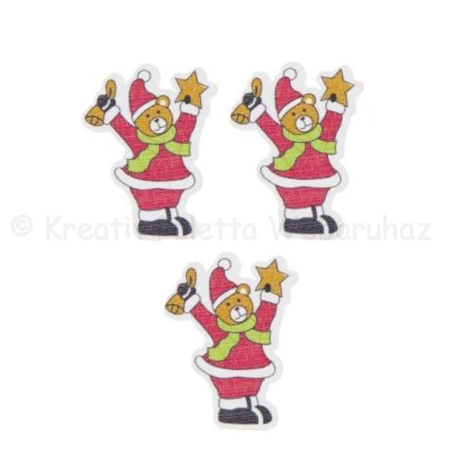 Festett fafigura - karácsonyi macik 3 db
