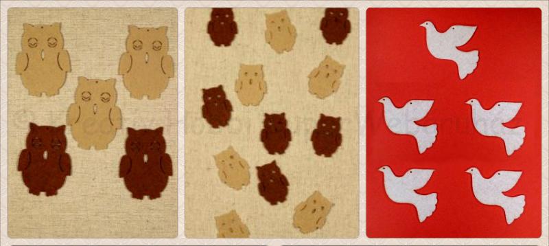 Filcfigura - bagoly, galamb