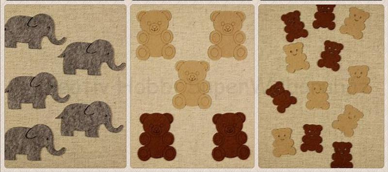 Filcfigura - elefánt, maci