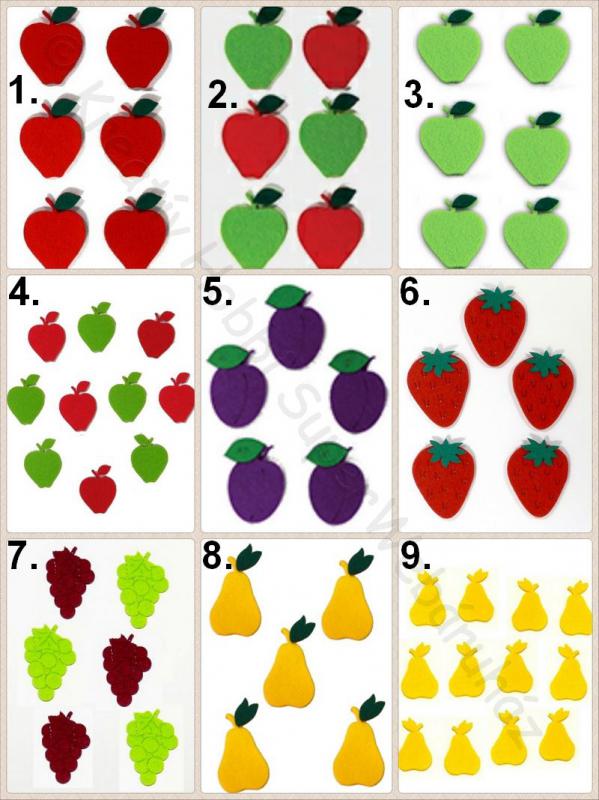 Filcfigura - gyümölcsök