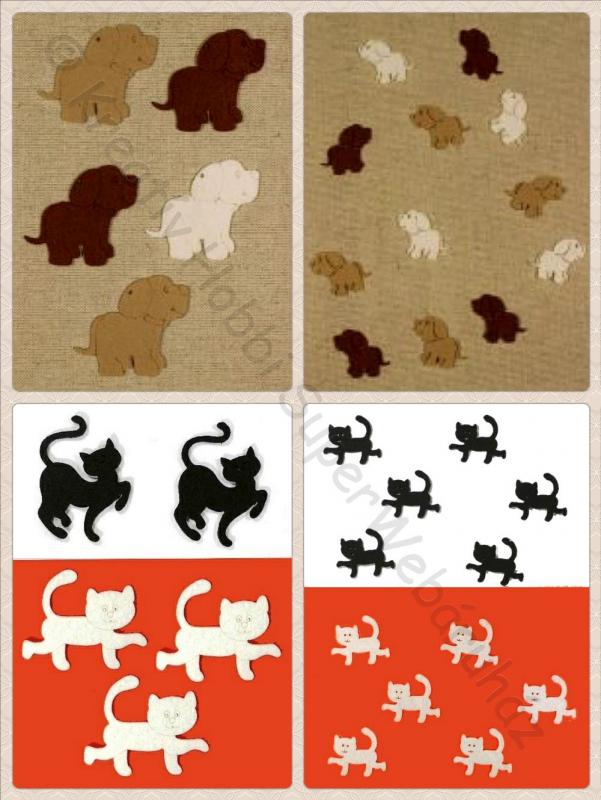 Filcfigura - házi kedvencek, kutya, cica