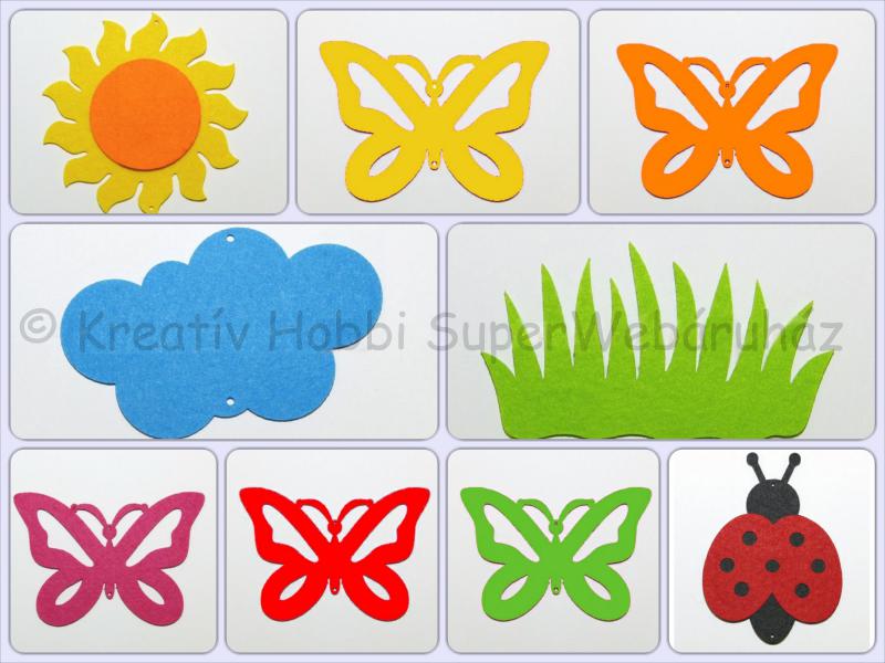 Filcfigura nagyméret többféle - pillangó