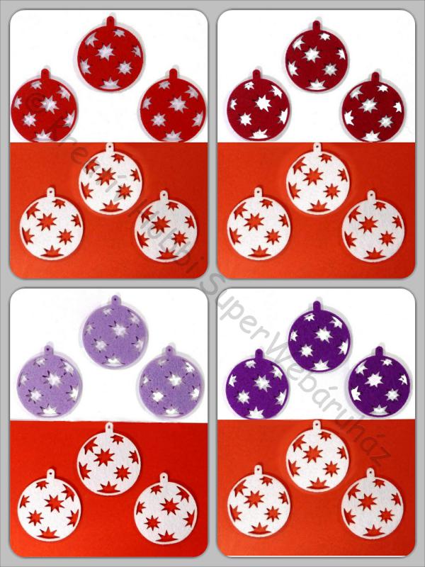 Filcfigura - ornament karácsonyfadísz gömb