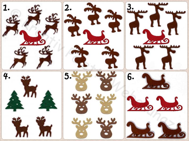 Filcfigura - rénszarvas, szán