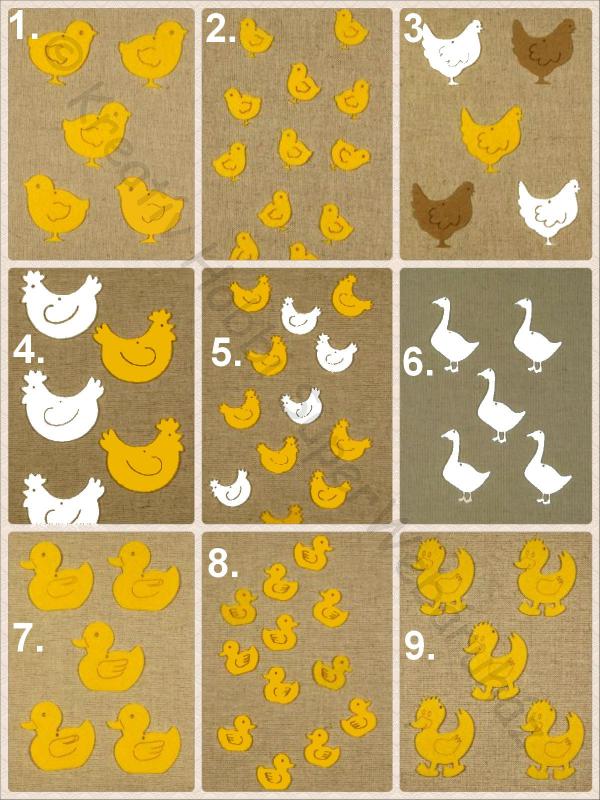 Filcfigura - tyúk, csibe, kacsa, liba