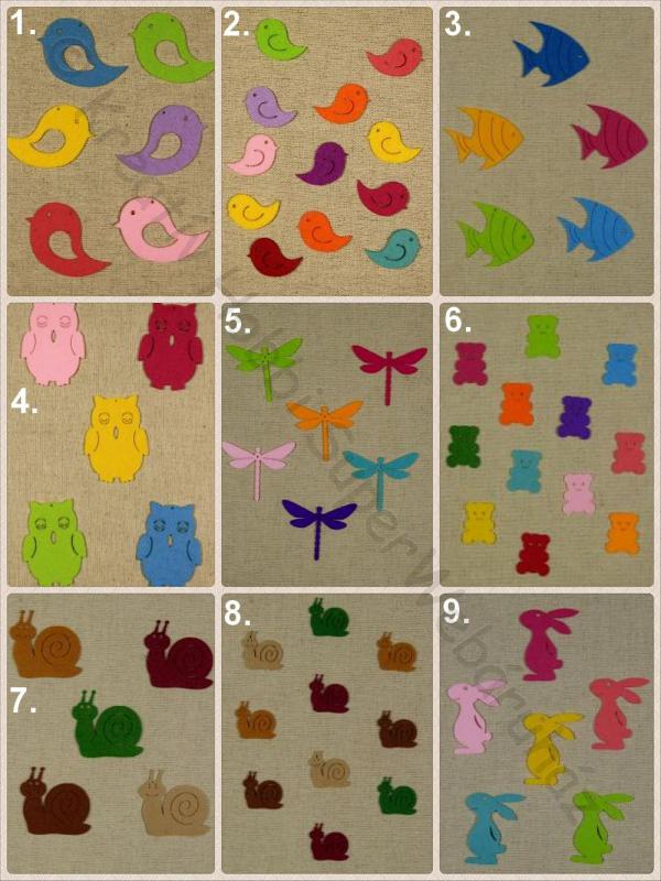 Filcfigura - vidám, színes állatok