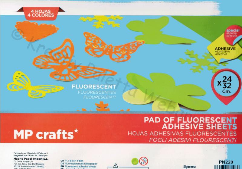 Fluoreszkáló - neon öntapadó karton tömb, 24 x 32 cm  4 szín/cs