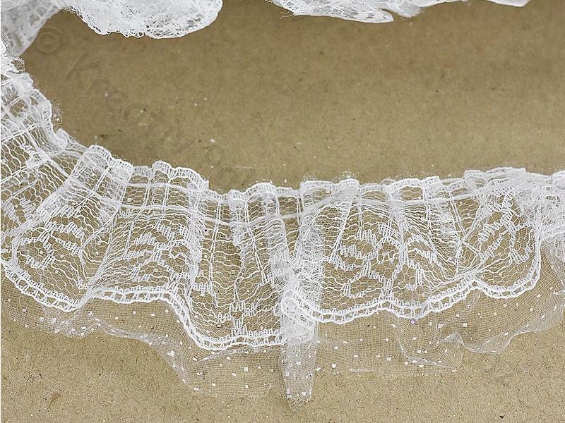 Fodros csipke szalag  6,5 cm