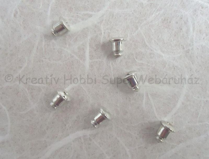 Fülbevaló hátsó, gumibetétes fém