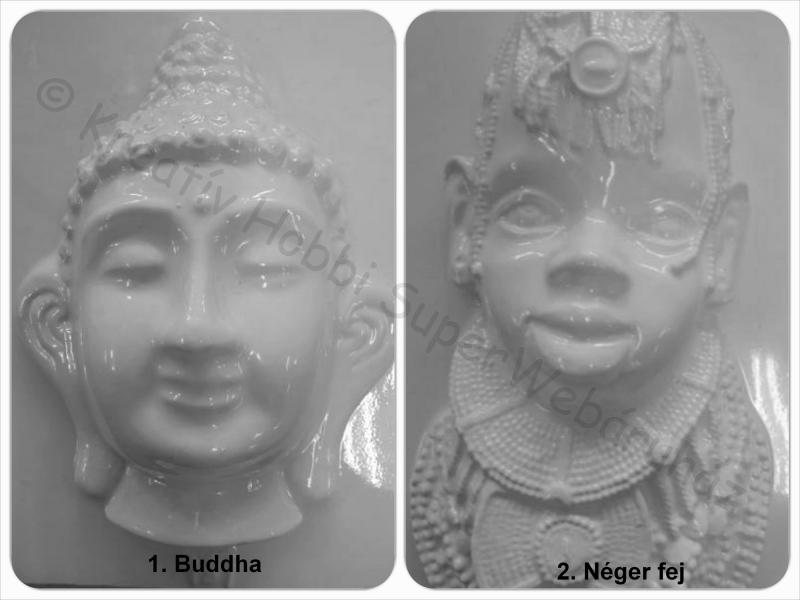 Gipszkiöntő - buddha, néger fej