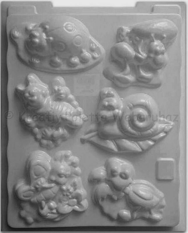 Gipszkiöntő - katica, csiga, pillangó...