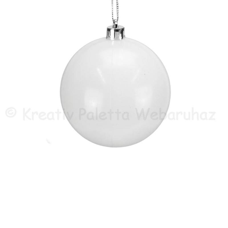 Gömbdísz fehér, 6 cm 6 db