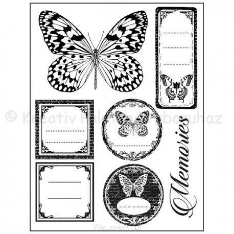 Gumi pecsételő - cimkék és lepkék 14 x 18