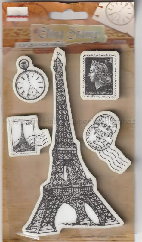 Gumi pecsételő - Eifell torony, postcard 10 x 15 cm