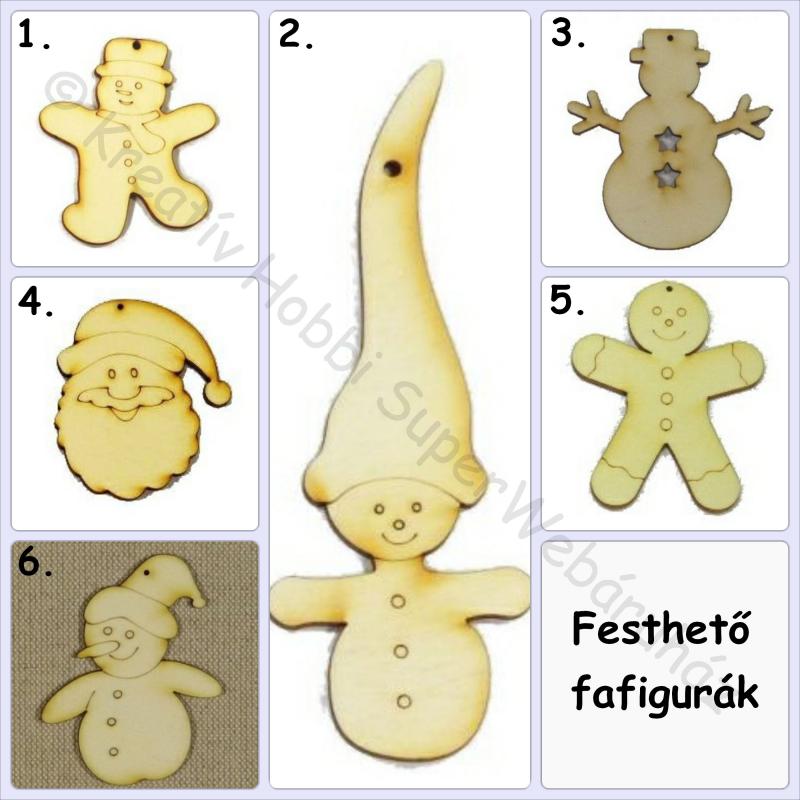 Hóember, télapó fafigura többféle