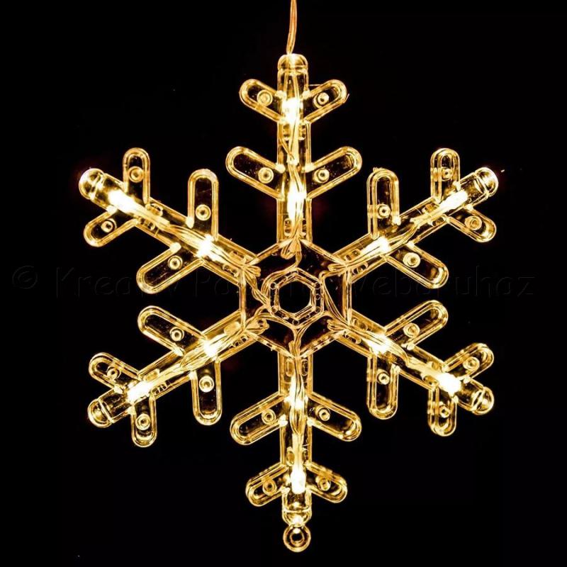 Hópehely világító dísz elemes 18 x 18 cm 12 LED