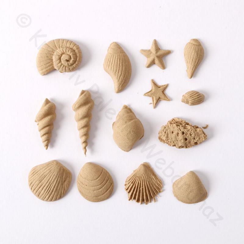 Hőre lágyuló fa - Kagyló szett 1 x 2 cm 14 db