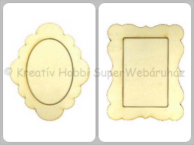 Hullámos szélű ovális vagy téglalap fa képkeret II. kicsi