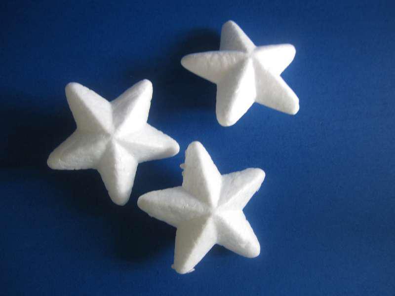 Hungarocell (polisztirol) csillag 6 cm, 3 db/cs