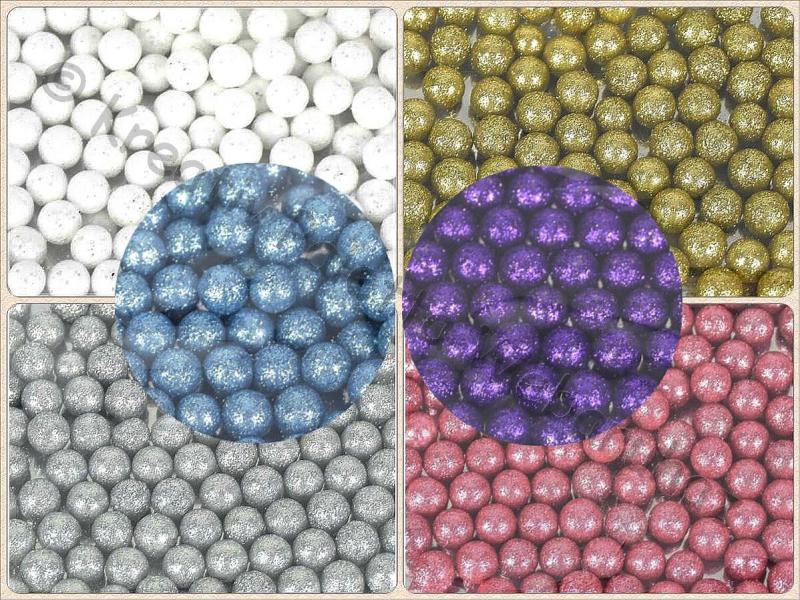 Hungarocell (polisztirol) golyó 1,5 cm, 12 db - csillámos