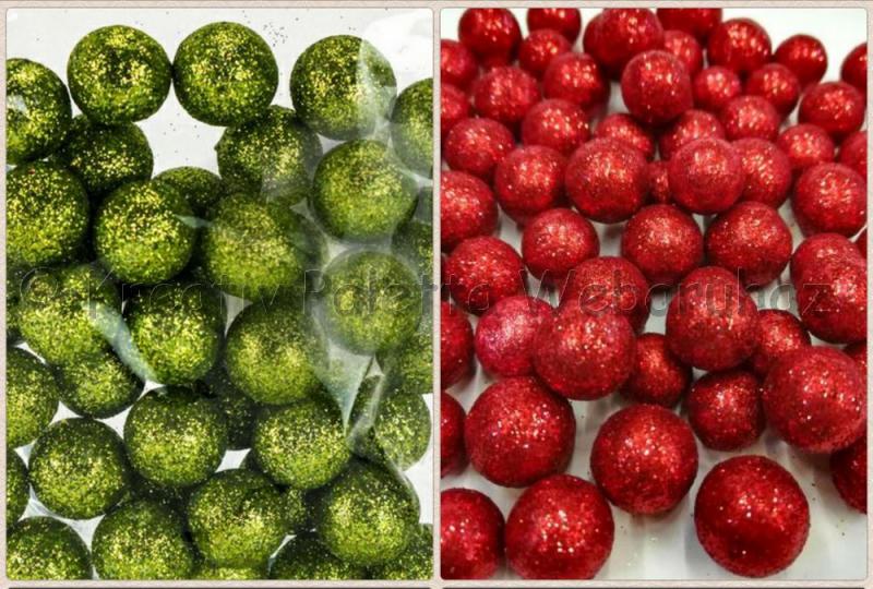 Hungarocell (polisztirol) golyó 2 cm, 10 db - csillámos