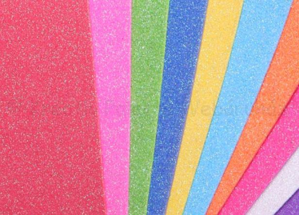 Irizáló glitteres öntapadós dekorgumi 2 mm, A4