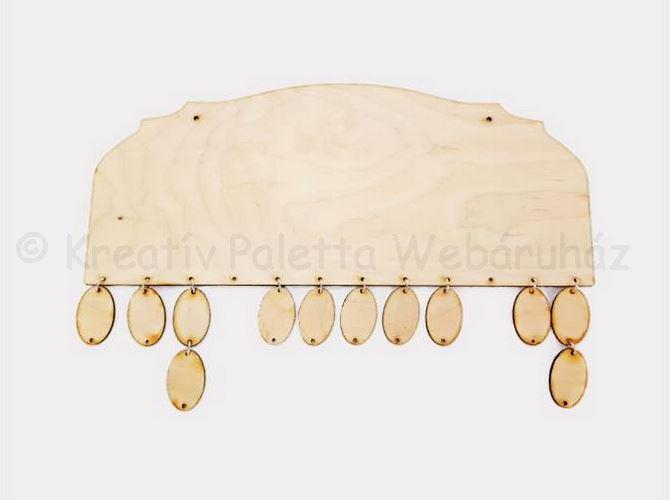 Íves fatábla - naptár szett