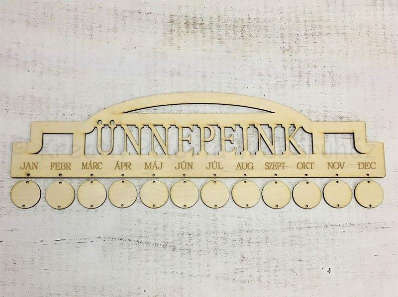 Íves fatábla - naptár szett Ünnepeink