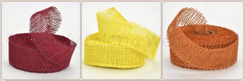 Juta, zsákszalag 5 cm, többféle színben