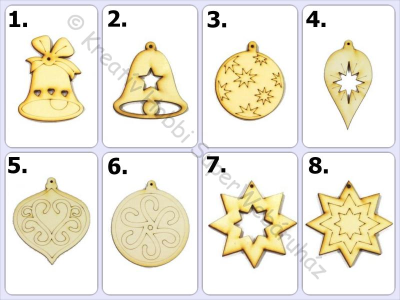 Karácsonyfadísz fafigura többféle