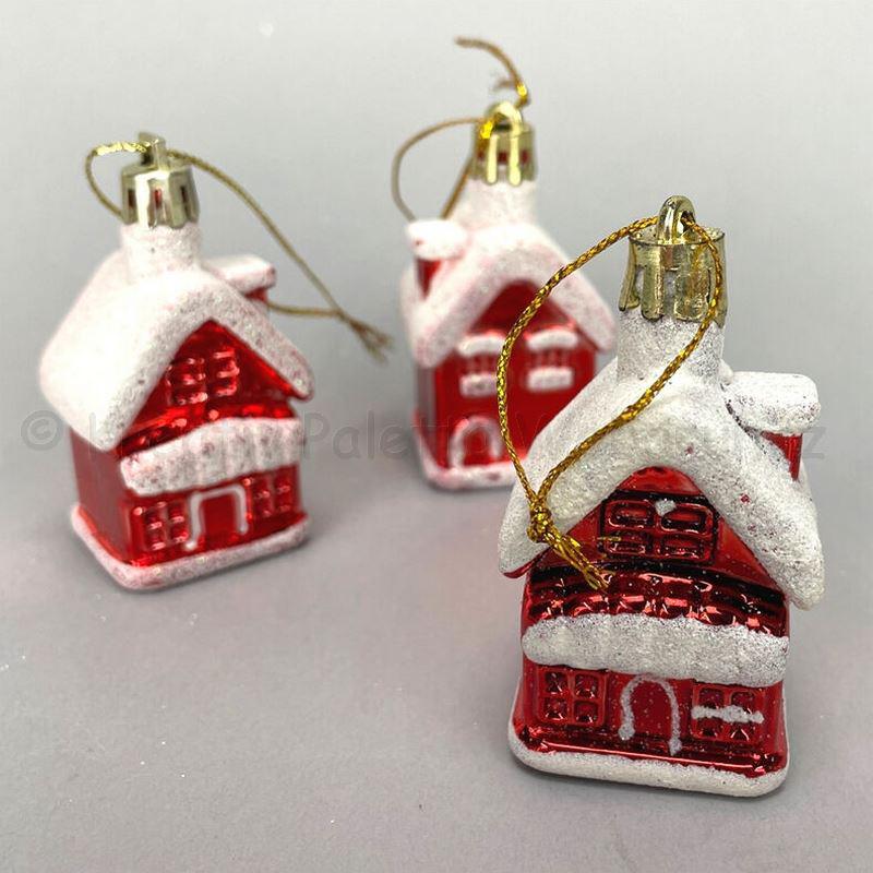 Karácsonyfadísz -  házikó 7 x 3,5 x 3 cm