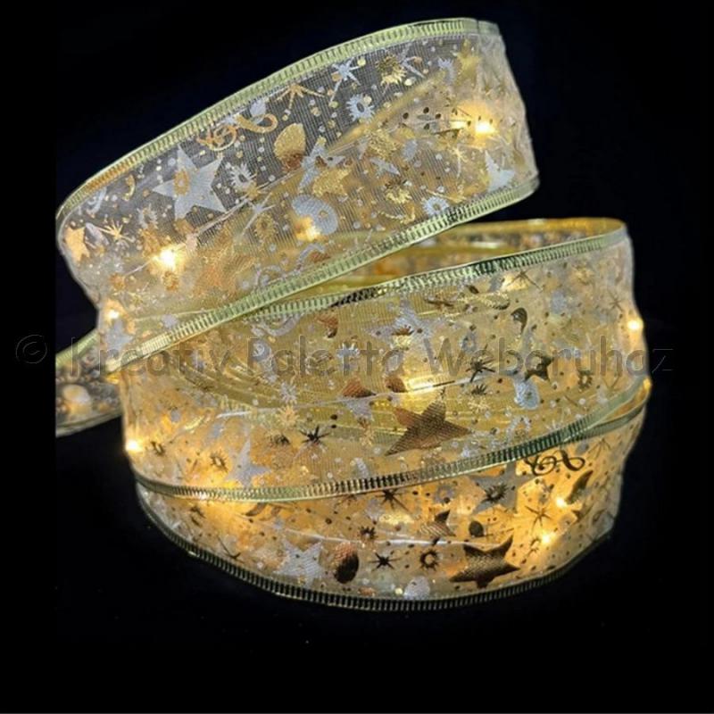 Karácsonyi LED szalag arany 10 m