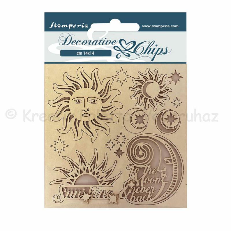 Karton chipboard 14 x 14 cm - Alkímia, nap és hold