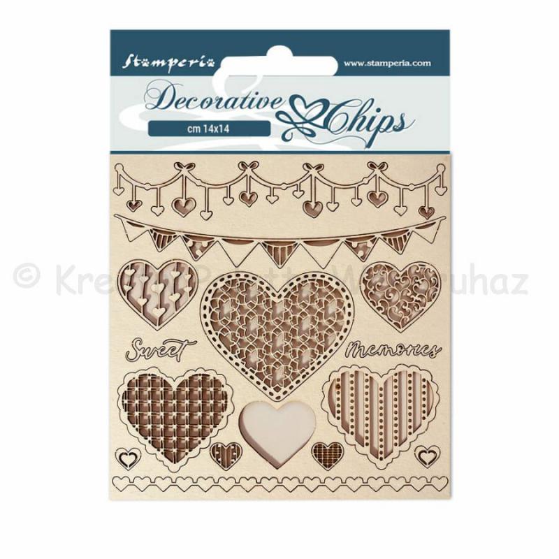 Karton chipboard 14 x 14 cm - DayDream szívek
