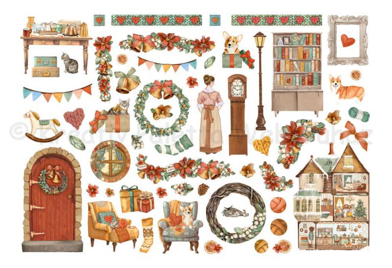 Karton öntapadó kivágott formák - karácsony