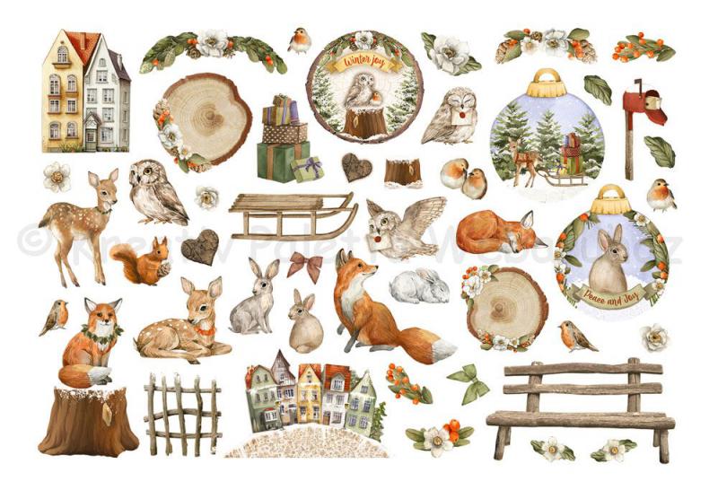 Karton öntapadó kivágott formák - Winter Valley